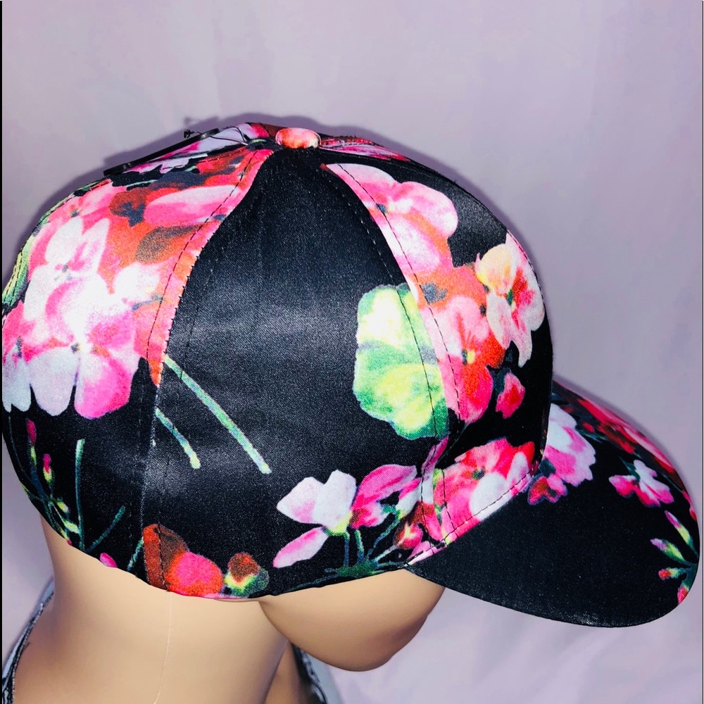 Mix No. 6 Floral Satin trendy Baseball Cap Pink